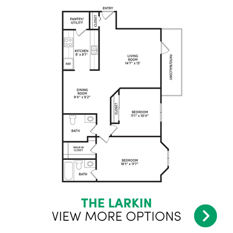 2 bedroom apartment floor plans in East Lansing, MI near Michigan State University | Arbor Glen